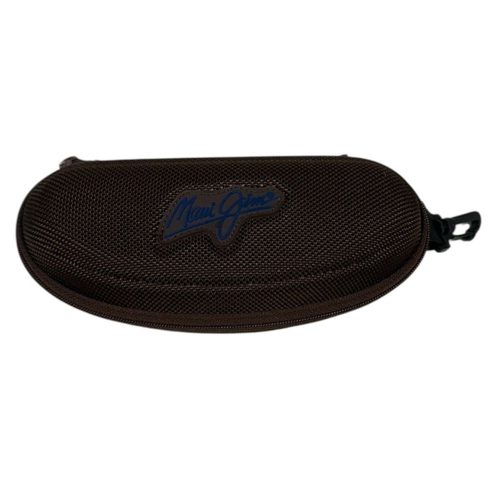 Maui Jim Sunglass Case Semi Hard Brown Clamshell Zip Around
